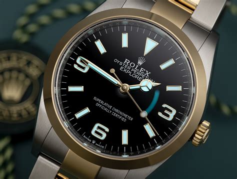 rolex explorer bi metal|rolex explorer 124273 gold.